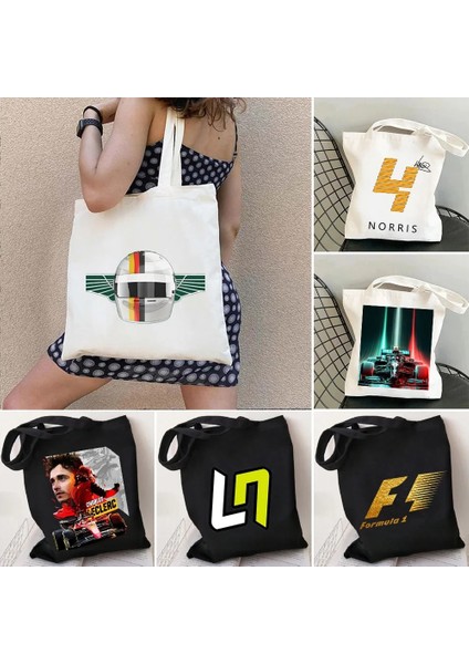 W123 Tarzı 35X40CM Serin F1 Formula 1 Lando Norris Bottas Araba Yarışı Erkek Kadın Kanvas Omuz Pamuk Tote Çanta Harajuku Eko Shopper Alışveriş Çantası (Yurt Dışından) fiyatları