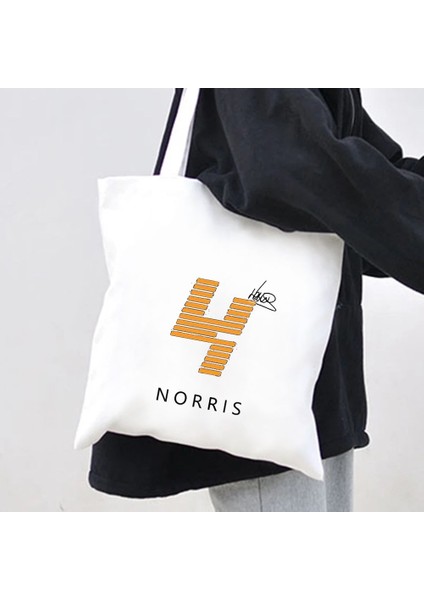 W123 Tarzı 35X40CM Serin F1 Formula 1 Lando Norris Bottas Araba Yarışı Erkek Kadın Kanvas Omuz Pamuk Tote Çanta Harajuku Eko Shopper Alışveriş Çantası (Yurt Dışından) indirimleri