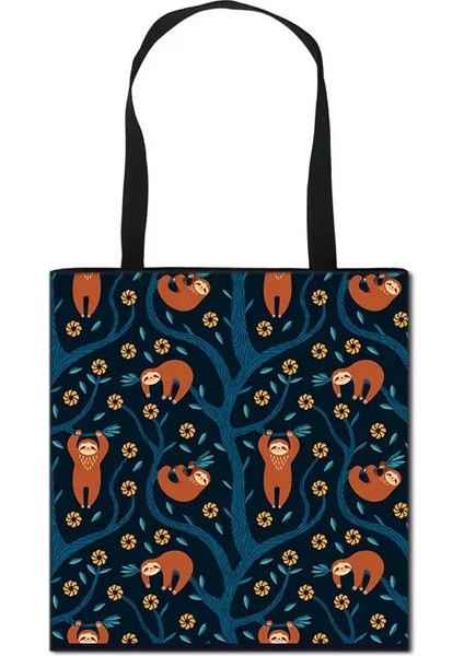 No.21 Stili 40X25CM Yeni Hayvan Baskı Kadın Omuz Çantası Alpaka Tembellik Su Samuru Gelincikler Eko Yeniden Kullanılabilir Alışveriş Çantaları Büyük Kapasiteli Omuz Çantası Kadın (Yurt Dışından)