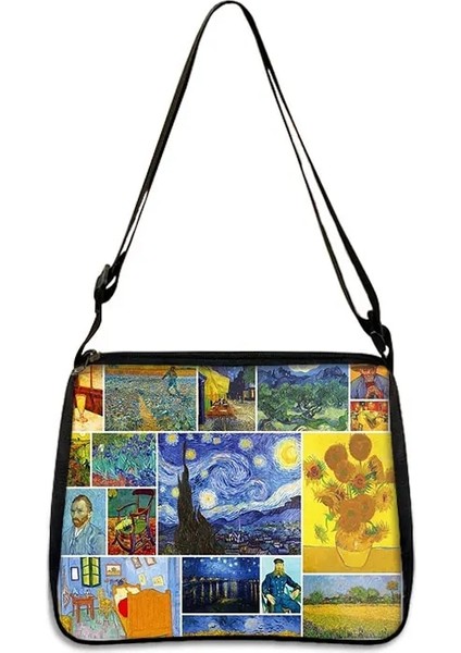 YXBMINGHUA27X Stili 20CMX24CM Van Gogh Yıldızlı Gökyüzü Çanta Bayanlar Sanat Yağlıboya Ayçiçeği Moda Omuz Çantası Koltuk Altı Çantası Kız Alışveriş Seyahat Çantası (Yurt Dışından) indirimleri