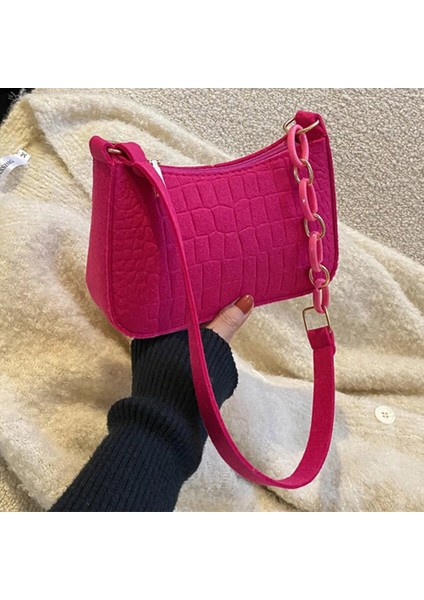 Beyaz Stil Moda Kadın El Çantası Basit Keçe Eyer Çantası Su Geçirmez Taşınabilir Zarif Timsah Doku Hafta Sonu Tatili Için Rahat (Yurt Dışından) fırsatları