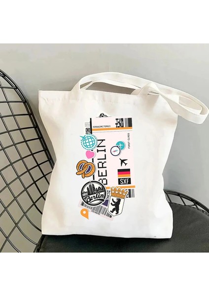 A5 Tarzı 35X40CM Biniş Kartı Rusya Brezilya Arjantin Mısır Uçak Bileti Sevimli 3D Tokyo Baskılı Kadın Alışveriş Bayan Omuz Kanvas Çanta (Yurt Dışından) modelleri