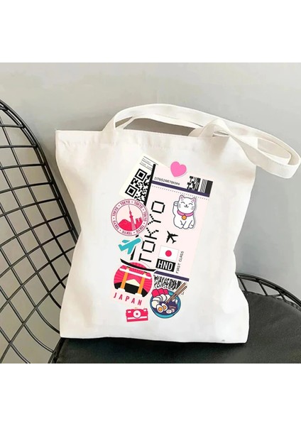 A5 Tarzı 35X40CM Biniş Kartı Rusya Brezilya Arjantin Mısır Uçak Bileti Sevimli 3D Tokyo Baskılı Kadın Alışveriş Bayan Omuz Kanvas Çanta (Yurt Dışından) fırsatları