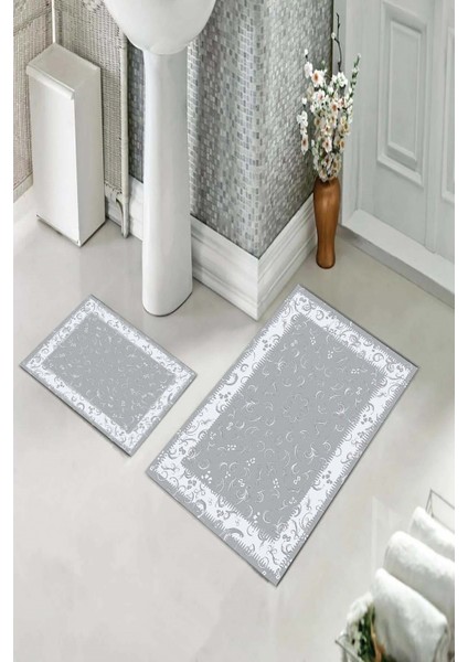 Banyo Halısı Ikili Klozet Takımı Kaymaz Tabanlı (60 cm x 100 cm + 40 cm x 60 Cm) fiyatları