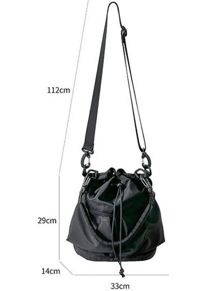 Siyah Stil Kadın Omuz Çantası Naylon Su Geçirmez Kadın Büyük Kapasiteli Çanta Ipli Crossbody Çanta Tote Çanta (Yurt Dışından) modelleri