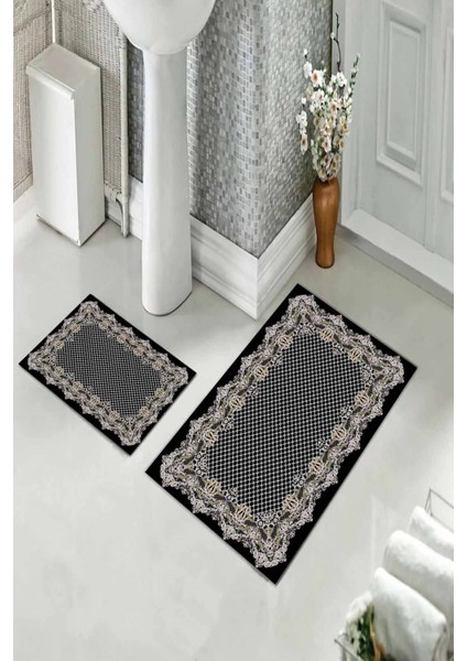 Banyo Halısı Ikili Klozet Takımı Kaymaz Tabanlı (60 cm x 100 cm + 40 cm x 60 Cm) fiyatları