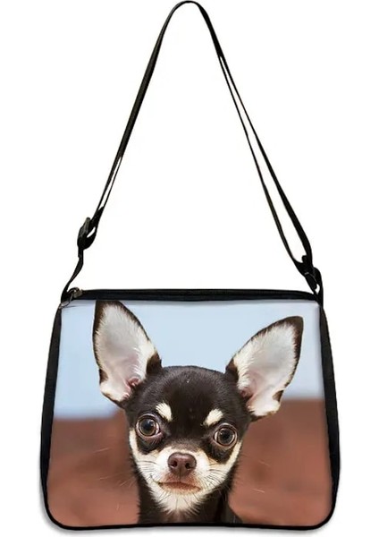 YXBJIWA04CW Stili 20CMX24CM Sevimli Köpek Chihuahua Baskı Omuzdan Askili Çanta Chihuahua Anne Kadın Çanta Küçük Debriyaj Telefon Çanta Tutucu Çanta Rahat Bez Çantalar (Yurt Dışından)