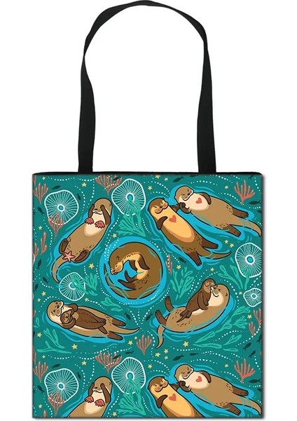 No.4 Stili 40X25CM Yeni Hayvan Baskı Kadın Omuz Çantası Alpaka Tembellik Su Samuru Gelincikler Eko Yeniden Kullanılabilir Alışveriş Çantaları Büyük Kapasiteli Omuz Çantası Kadın (Yurt Dışından) fiyatları