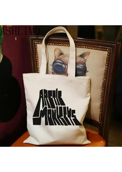 E972 Stili Arctic Monkeys Ses Dalgası Rock Grubu Kadın Alışveriş Çantası Omuz Çantası Kanvas Alışveriş Bolsas De Tela Çanta Alışveriş Yeniden Kullanılabilir Sacolas (Yurt Dışından) modelleri