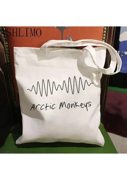 E972 Stili Arctic Monkeys Ses Dalgası Rock Grubu Kadın Alışveriş Çantası Omuz Çantası Kanvas Alışveriş Bolsas De Tela Çanta Alışveriş Yeniden Kullanılabilir Sacolas (Yurt Dışından) fırsatları