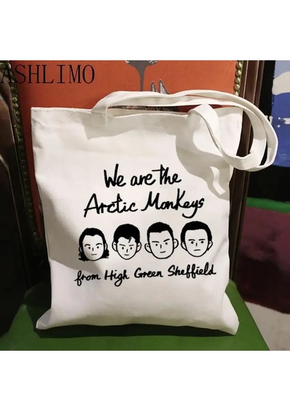 E972 Stili Arctic Monkeys Ses Dalgası Rock Grubu Kadın Alışveriş Çantası Omuz Çantası Kanvas Alışveriş Bolsas De Tela Çanta Alışveriş Yeniden Kullanılabilir Sacolas (Yurt Dışından) indirimleri
