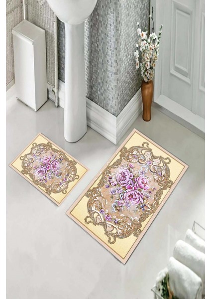 Banyo Halısı Ikili Klozet Takımı Kaymaz Tabanlı (60 cm x 100 cm + 40 cm x 60 Cm) fiyatları
