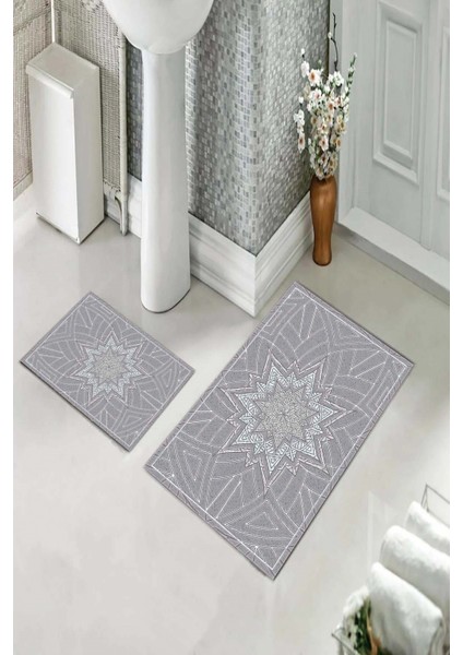 Banyo Halısı Ikili Klozet Takımı Kaymaz Tabanlı (60 cm x 100 cm + 40 cm x 60 Cm) fiyatları