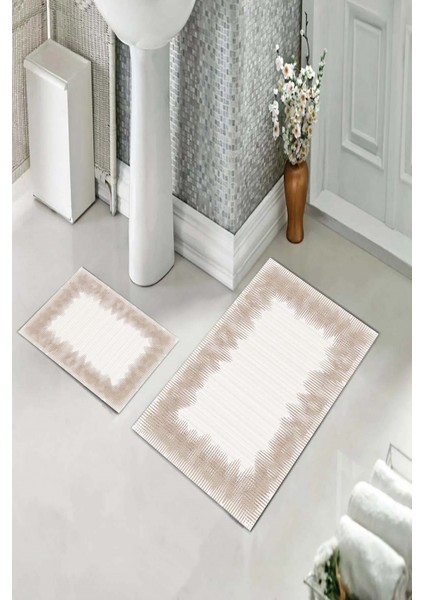 Banyo Halısı Ikili Klozet Takımı Kaymaz Tabanlı (60 cm x 100 cm + 40 cm x 60 Cm) fiyatları