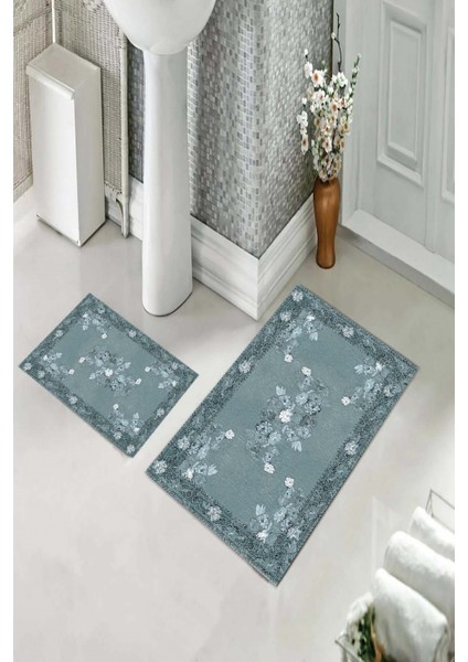Banyo Halısı Ikili Klozet Takımı Kaymaz Tabanlı (60 cm x 100 cm + 40 cm x 60 Cm) fiyatları