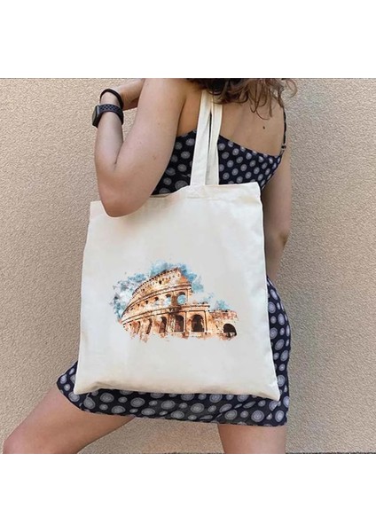 No.64 Stili 35X40CM Cinque Terre Duomo Floransa Forza Italia Ciao Bella Italyan Haritası Bayrağı Italya Atasözü Alıntılar Kalp Kanvas Tote Çanta Shopper Çanta (Yurt Dışından) indirimleri