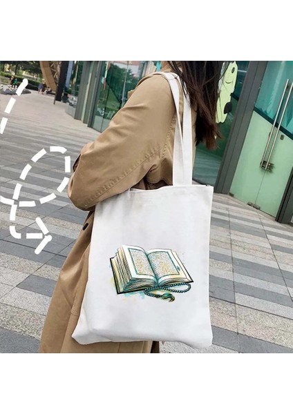 B89 Tarzı 35X40CM Arapça Kur'an Cami Islam Tırnaklar Müslüman Maşallah Subhanallah Kadın Omuz Alışveriş Pamuk Kanvas Tote Çanta Alışveriş Çantası (Yurt Dışından) modelleri