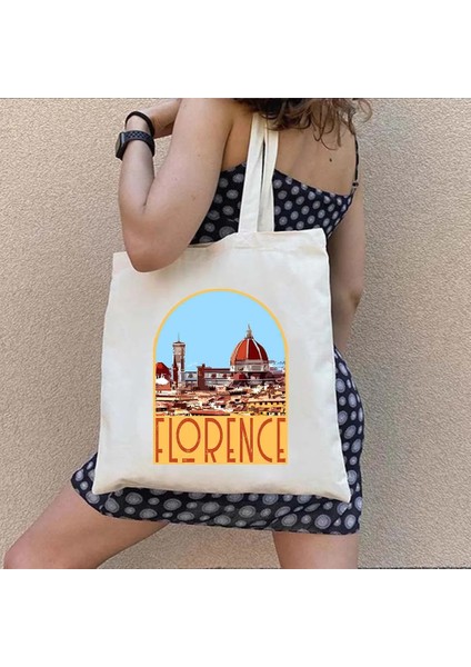 No.70 Tarzı 35X40CM Cinque Terre Duomo Floransa Forza Italia Ciao Bella Italyan Haritası Bayrağı Italya Atasözü Alıntılar Kalp Kanvas Tote Çanta Shopper Çanta (Yurt Dışından)