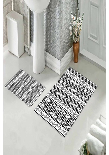 Banyo Halısı Ikili Klozet Takımı Kaymaz Tabanlı (60 cm x 100 cm + 40 cm x 60 Cm) fiyatları