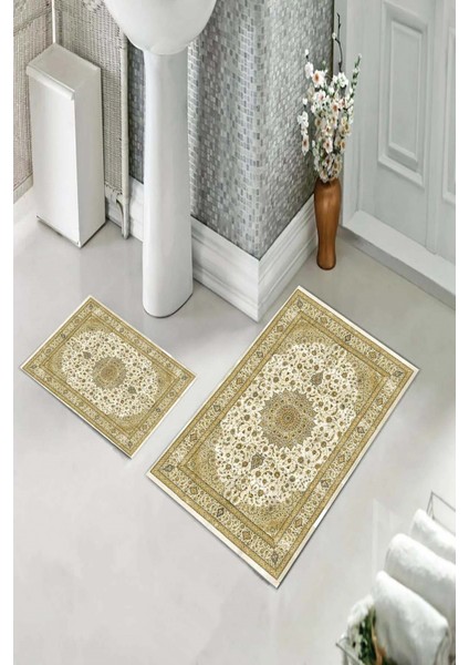 Banyo Halısı Ikili Klozet Takımı Kaymaz Tabanlı (60 cm x 100 cm + 40 cm x 60 Cm) fiyatları
