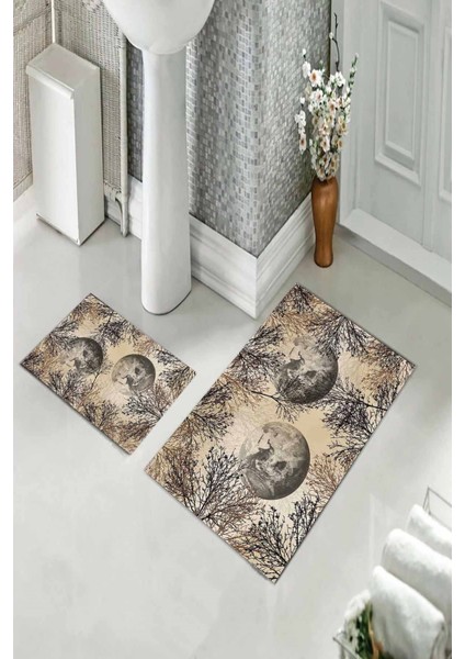 Banyo Halısı Ikili Klozet Takımı Kaymaz Tabanlı (60 cm x 100 cm + 40 cm x 60 Cm) fiyatları