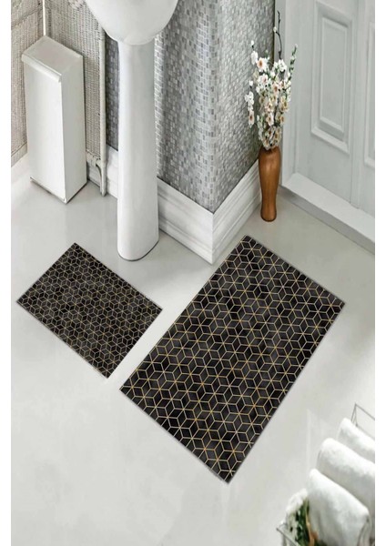 Banyo Halısı Ikili Klozet Takımı Kaymaz Tabanlı (60 cm x 100 cm + 40 cm x 60 Cm) fiyatları