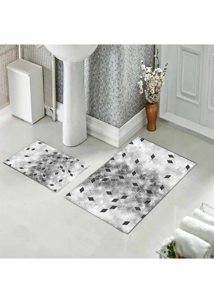 Banyo Halısı Ikili Klozet Takımı Kaymaz Tabanlı (60 cm x 100 cm + 40 cm x 60 Cm) fırsatları