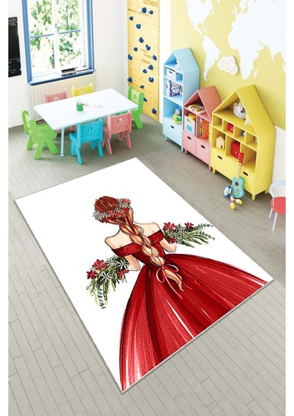 Desenli Renkli Dijital Baskı Yıkanabilir Kaymaz Taban Modern Çocuk Halısı ve Yolluk.