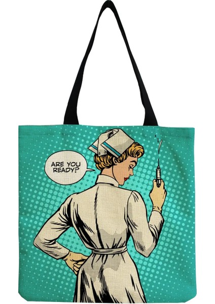 HM1234 Tarzı Audrey Hepburn Alıntılar Şık Çanta Keten Büyük Kapasiteli Yüksek Li Omuz Tote Mektup Alışveriş Çantası Kadın Özel Desen (Yurt Dışından)