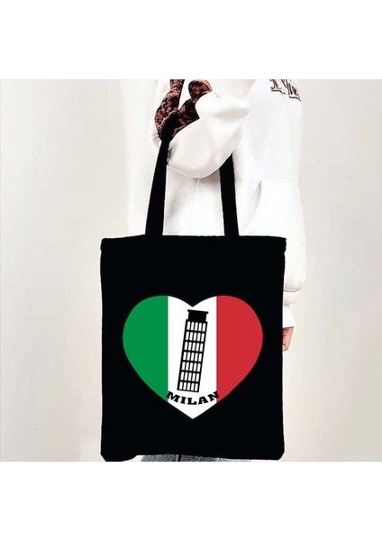 No.24 Tarzı 35X40CM Floransa Pisa Kulesi Milalia Italia Roma Italyan Italya Bayrağı Haritası Cenova Alışveriş Omuz Kanvas Tote Çantalar Shopper Çantalar (Yurt Dışından) fırsatları