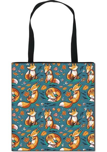 No.29 Stili 40X25CM Yeni Hayvan Baskı Kadın Omuz Çantası Alpaka Tembellik Su Samuru Gelincikler Eko Yeniden Kullanılabilir Alışveriş Çantaları Büyük Kapasiteli Omuz Çantası Kadın (Yurt Dışından)