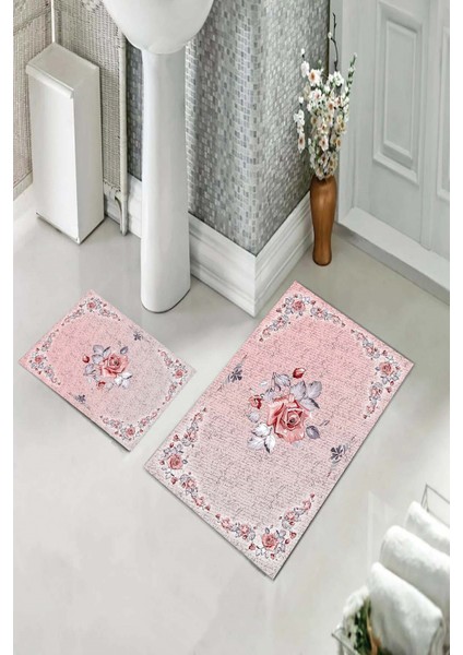 Banyo Halısı Ikili Klozet Takımı Kaymaz Tabanlı (60 cm x 100 cm + 40 cm x 60 Cm) fiyatları