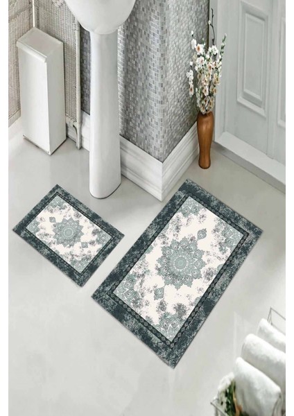 Banyo Halısı Ikili Klozet Takımı Kaymaz Tabanlı (60 cm x 100 cm + 40 cm x 60 Cm) fiyatları
