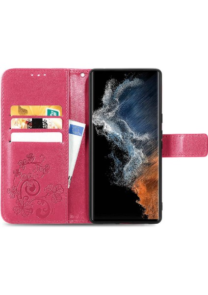 Samsung Galaxy S23 Ultra Flip Kapak Dört Yapraklı Yonca Zarif Telefon Kılıfı (Yurt Dışından) fırsatları