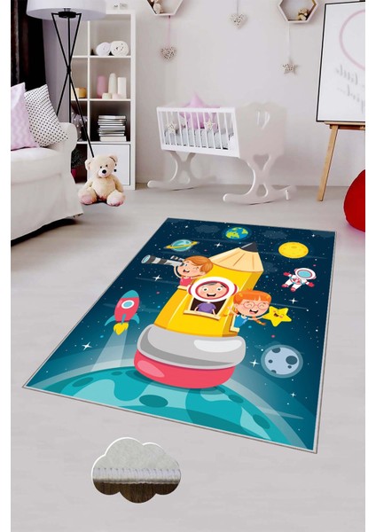 Desenli Renkli Dijital Baskılı Yıkanabilir Kaymaz Taban Modern Mutfak Halısı (Süngersiz)