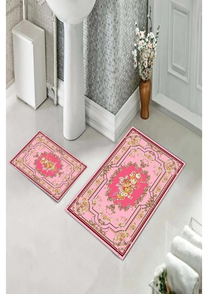 Banyo Halısı Ikili Klozet Takımı Kaymaz Tabanlı (60 cm x 100 cm + 40 cm x 60 Cm) fiyatları