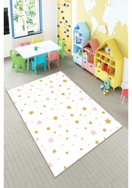 Desenli Renkli Dijital Baskılı Yıkanabilir Kaymaz Taban Modern Mutfak Halısı (Süngersiz)