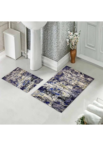 Banyo Halısı Ikili Klozet Takımı Kaymaz Tabanlı (60 cm x 100 cm + 40 cm x 60 Cm)