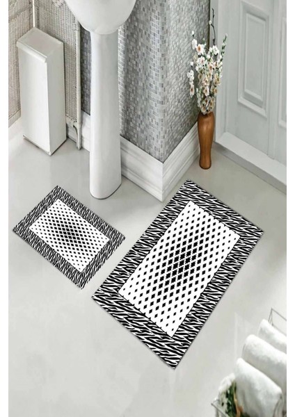 Banyo Halısı Ikili Klozet Takımı Kaymaz Tabanlı (60 cm x 100 cm + 40 cm x 60 Cm) fiyatları