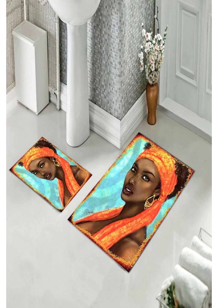 Banyo Halısı Ikili Klozet Takımı Kaymaz Tabanlı (60 cm x 100 cm + 40 cm x 60 Cm) fiyatları