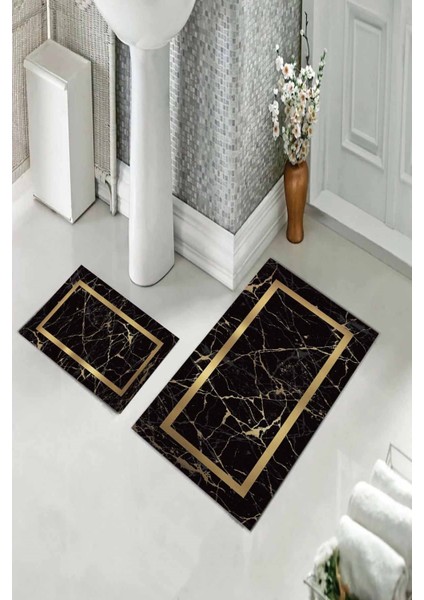 Banyo Halısı Ikili Klozet Takımı Kaymaz Tabanlı (60 cm x 100 cm + 40 cm x 60 Cm) fiyatları