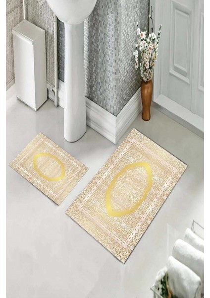 Banyo Halısı Ikili Klozet Takımı Kaymaz Tabanlı (60 cm x 100 cm + 40 cm x 60 Cm) fiyatları