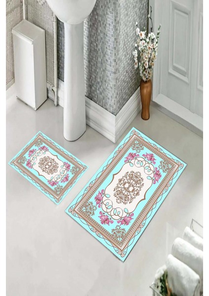 Banyo Halısı Ikili Klozet Takımı Kaymaz Tabanlı (60 cm x 100 cm + 40 cm x 60 Cm) fiyatları