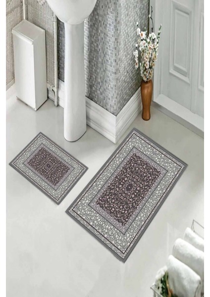 Banyo Halısı Ikili Klozet Takımı Kaymaz Tabanlı (60 cm x 100 cm + 40 cm x 60 Cm) fiyatları