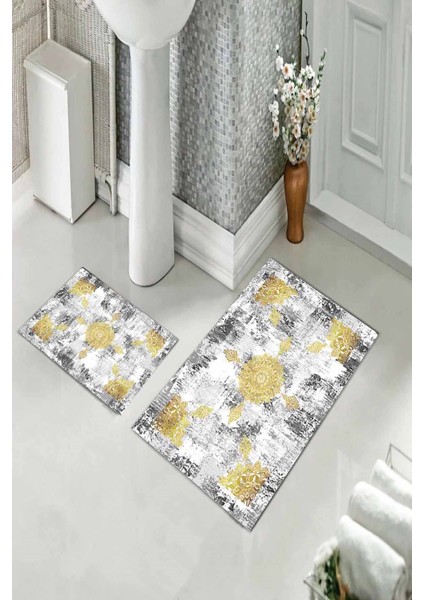 Banyo Halısı Ikili Klozet Takımı Kaymaz Tabanlı (60 cm x 100 cm + 40 cm x 60 Cm) fiyatları
