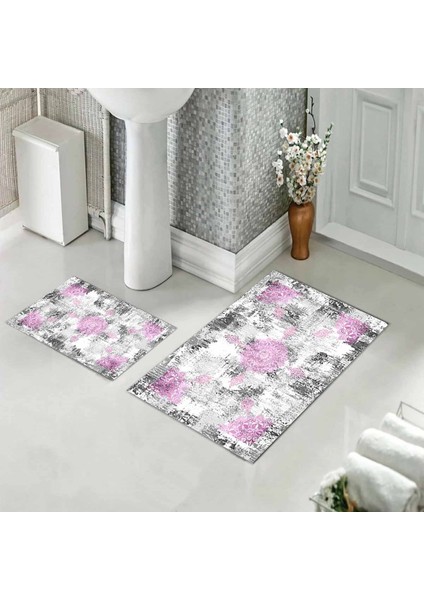 Banyo Halısı Ikili Klozet Takımı Kaymaz Tabanlı (60 cm x 100 cm + 40 cm x 60 Cm) modelleri