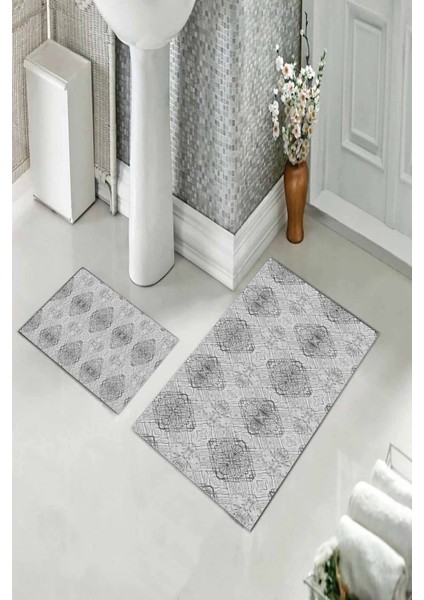 Banyo Halısı Ikili Klozet Takımı Kaymaz Tabanlı (60 cm x 100 cm + 40 cm x 60 Cm) fiyatları