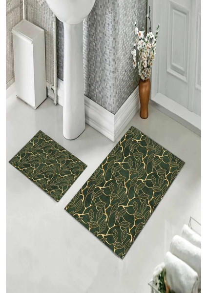 Banyo Halısı Ikili Klozet Takımı Kaymaz Tabanlı (60 cm x 100 cm + 40 cm x 60 Cm) fiyatları