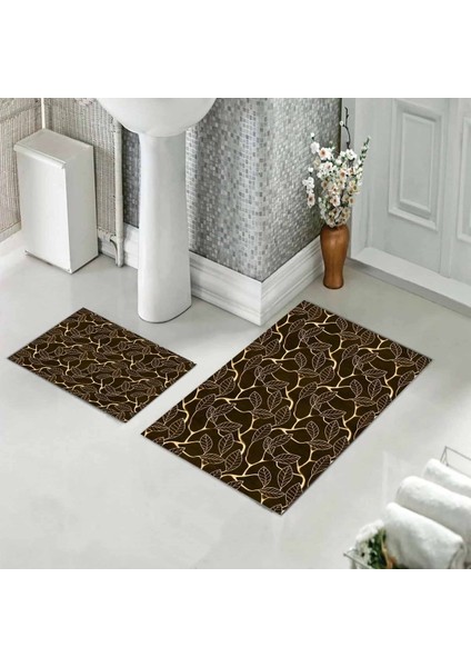 Banyo Halısı Ikili Klozet Takımı Kaymaz Tabanlı (60 cm x 100 cm + 40 cm x 60 Cm) modelleri