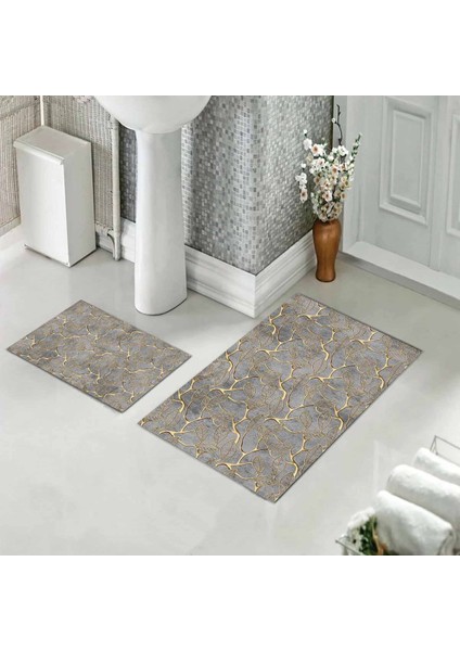 Banyo Halısı Ikili Klozet Takımı Kaymaz Tabanlı (60 cm x 100 cm + 40 cm x 60 Cm) indirimleri